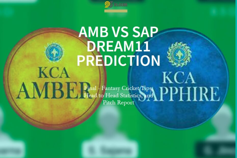 AMB vs SAP Dream11 Prediction: Final - Fantasy Cricket Tips, Head to Head Statistics, and Pitch Report